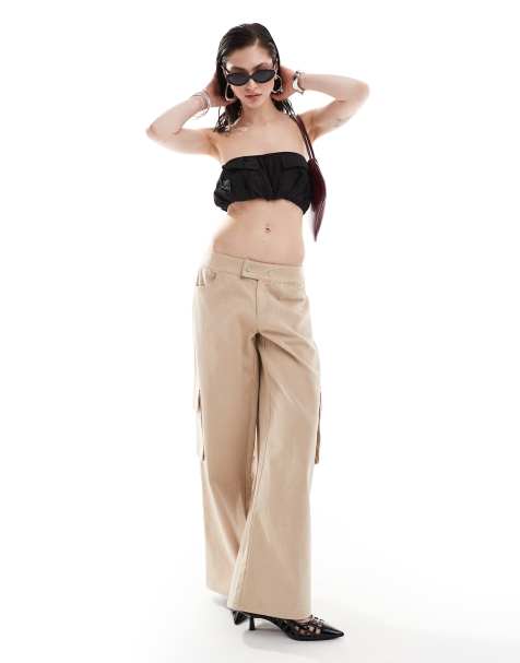 The Kript low rise formal trousers in stone - view 1