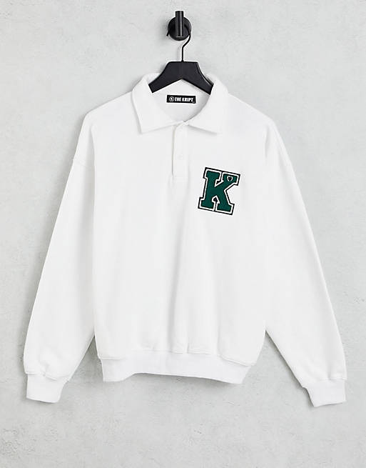 The Kript oversized varsity sweatshirt with collar detail