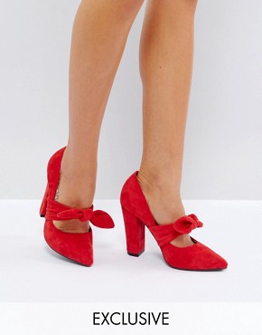 Red Bow Front Shoes