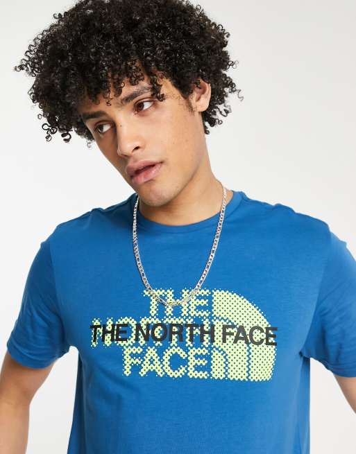 The North Face – {0} – Blå t-shirt med grafiskt tryck, 3 av 4