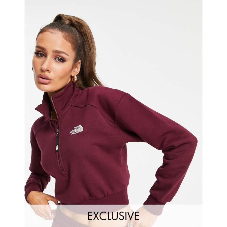 Burgundy north face fleece new arrivals
