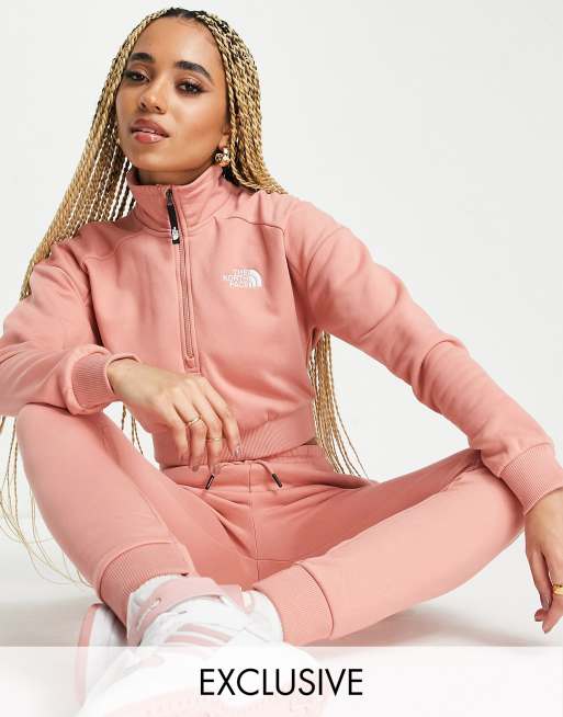 The North Face 1/4 zip fleece in pink Exclusive at ASOS 