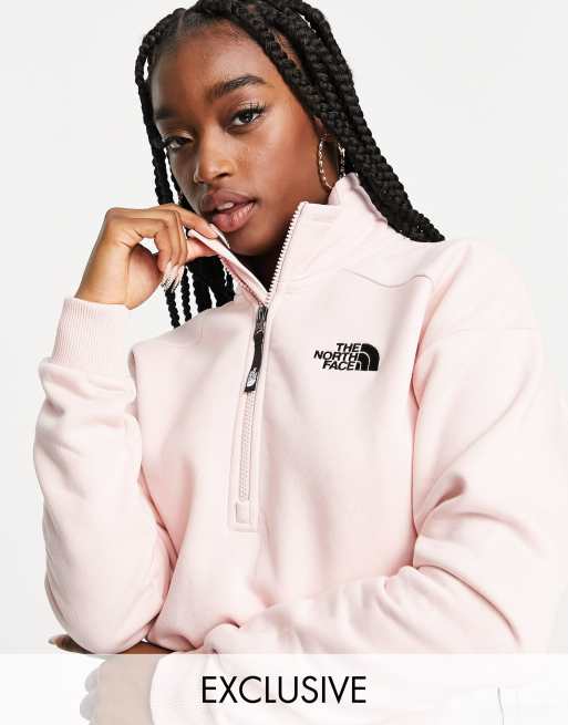 The North Face 1/4 zip fleece in pink Exclusive at ASOS | ASOS