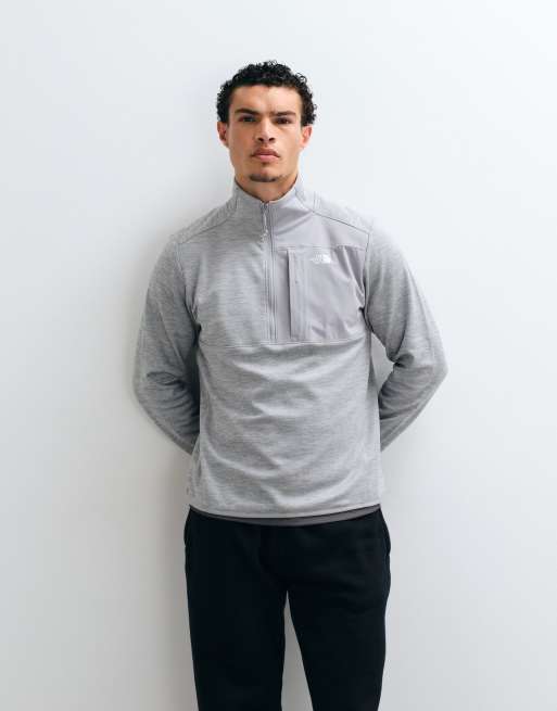 The North Face 1/4 zip performance fleece in light grey, 3 of 5