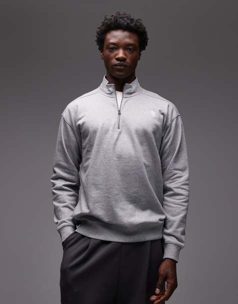 The North Face 1/4 zip unisex logo sweatshirt in grey - view 1