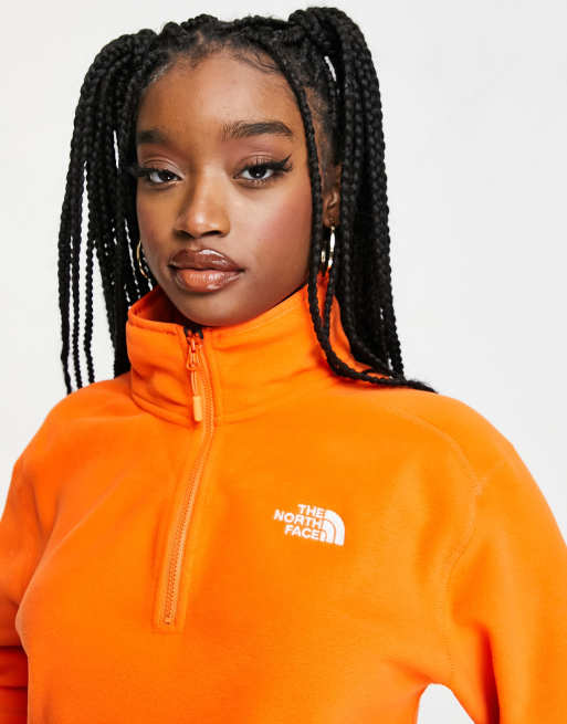 The north face orange on sale fleece