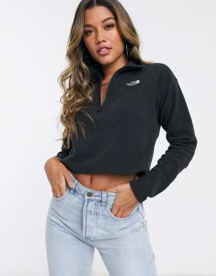 cropped black fleece