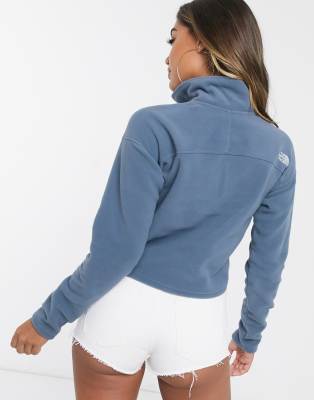 half zip cropped fleece