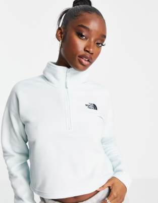 north face quarter zip blue