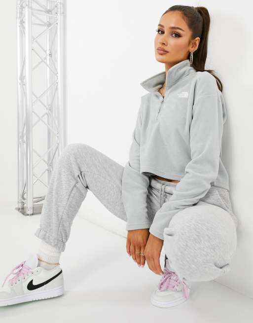 Light grey north store face fleece