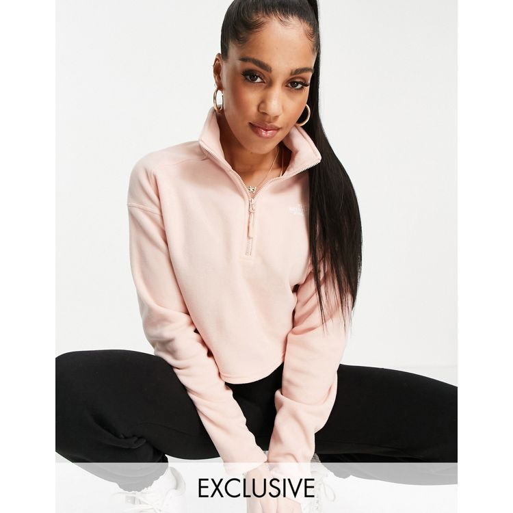 The North Face Osito cropped sherpa fleece in pink Exclusive at ASOS