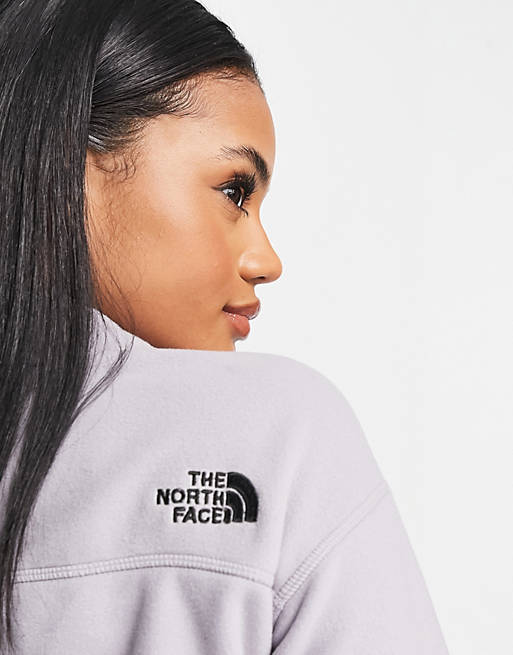 Women The North Face 100 Glacier 1/4 zip cropped fleece in washed grey Exclusive at  