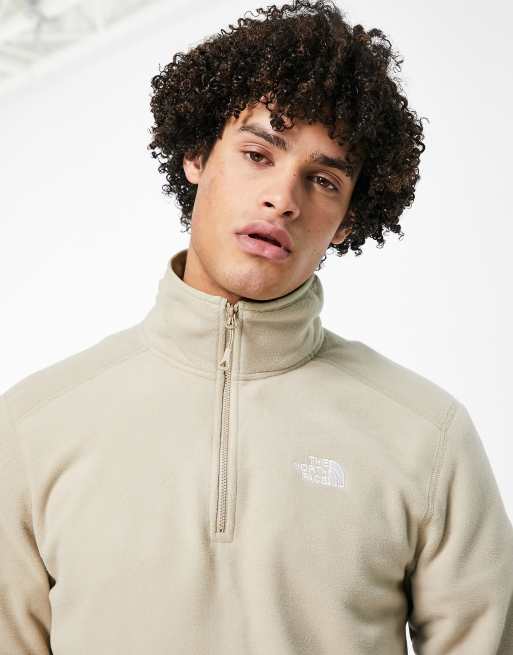 The North Face Glacier 100 1/4 zip fleece in cream