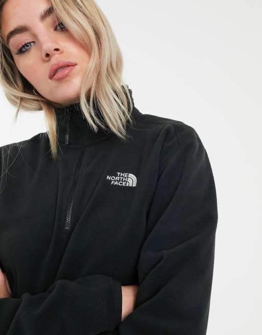 The North Face 100 Glacier 1/4 zip fleece in black | ASOS