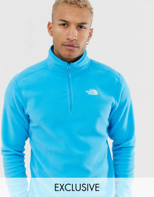 BLUSÃO MASCULINO FLEECE 1/4 ZIP PULOVER TKA 100 GLACIER AZUL C744NM19 THE  NORTH FACE