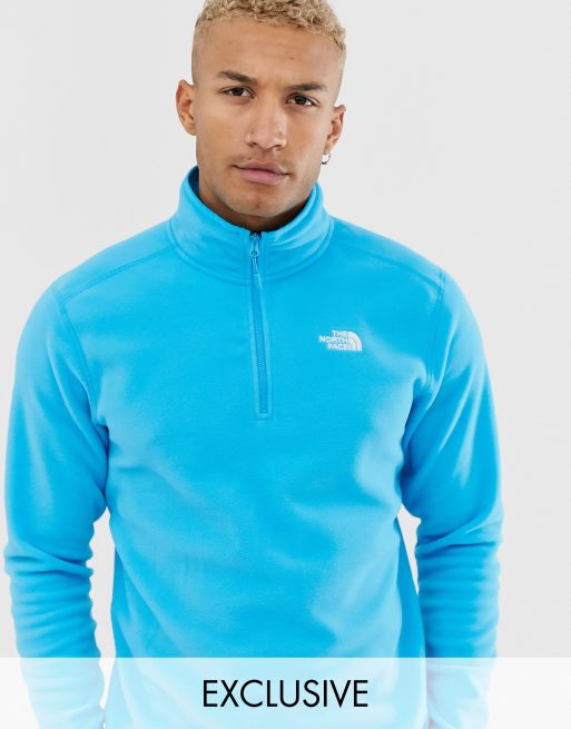 Blue fuzzy north face best sale