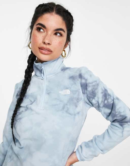 The North Face 100 Glacier 1/4 zip fleece in blue tie dye , 4 of 4