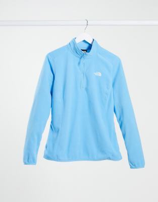 The North Face Womens TKA 100 Glacier 1/4 Zip- Lightweight — Blue