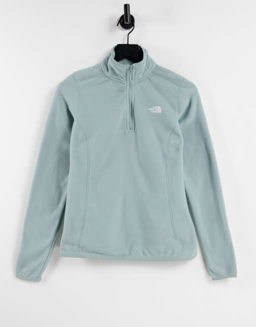 The North Face Womens TKA 100 Glacier 1/4 Zip- Lightweight — Blue