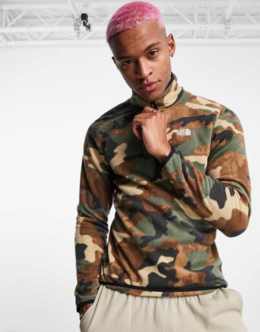 The North Face 100 Glacier 1 4 zip fleece in camo ASOS