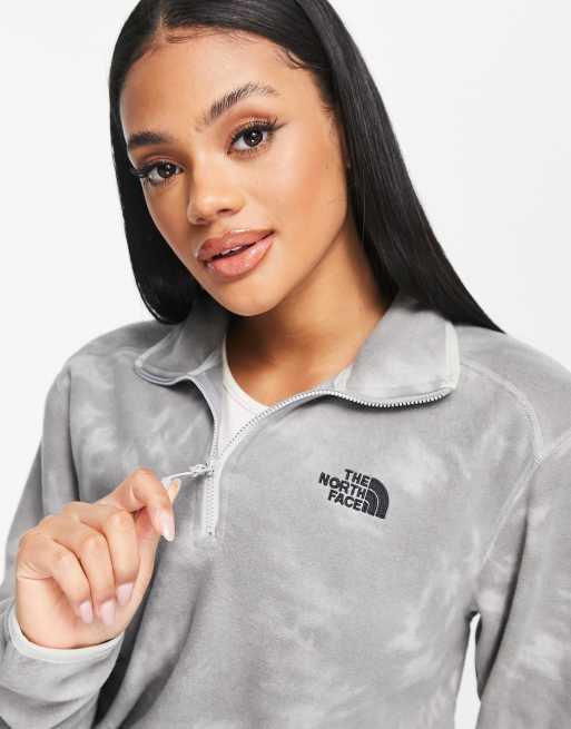 The North Face 100 Glacier 1 4 zip fleece in gray tie dye Exclusive at ASOS