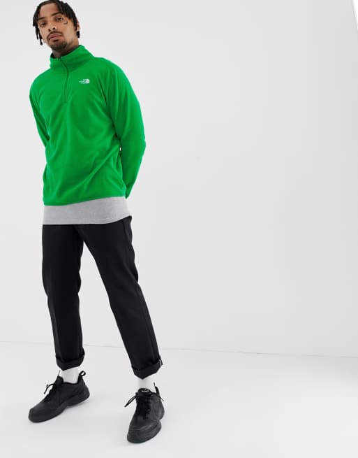 The North Face 100 Glacier 1/4 zip fleece in green