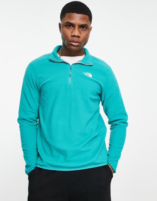 The North Face 100 Glacier 1/4 zip fleece in green