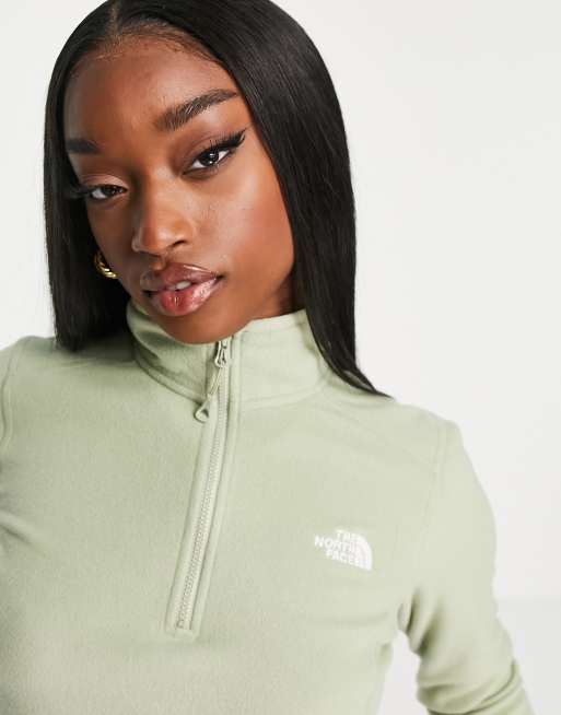 The North Face 100 Glacier 1/4 zip fleece in green