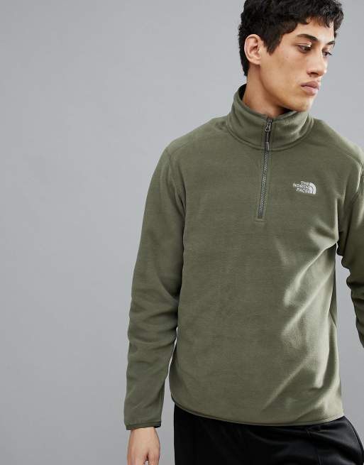 The North Face 100 Glacier 1/4 Zip Fleece In Green