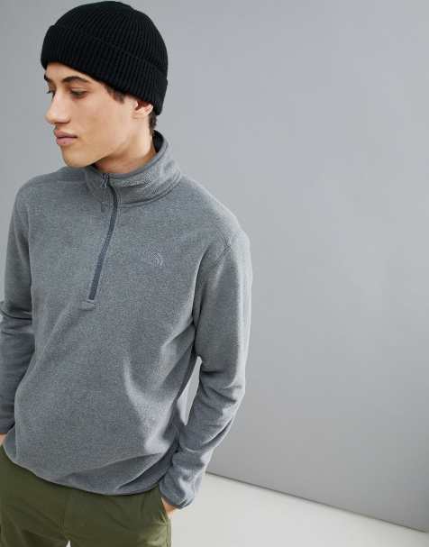 The North Face 100 Glacier 1/4 Zip Fleece In Grey Heather - view 1