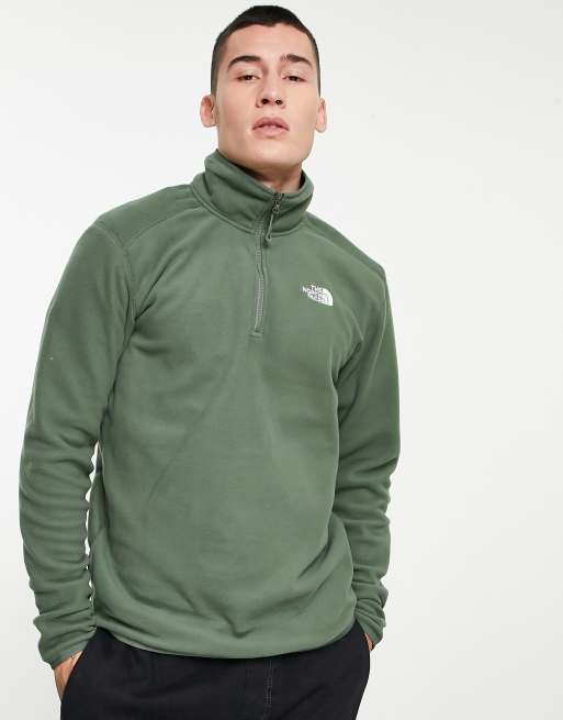 The North Face Glacier fleece 1/4 zip in khaki