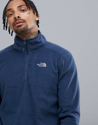 100 Glacier 1/4 Zip Fleece in Navy | ASOS