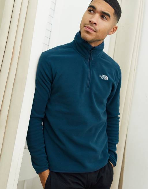 The North Face 100 Glacier 1/4 zip fleece in navy