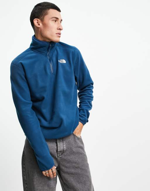 The North Face 100 Glacier 1 4 zip fleece in navy