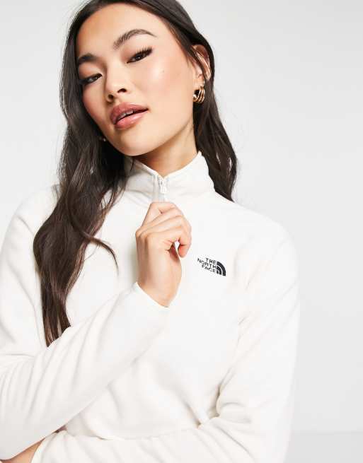 The North Face 100 Glacier 1/4 zip fleece in off white | ASOS