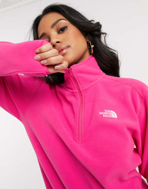 Hot pink hotsell north face fleece