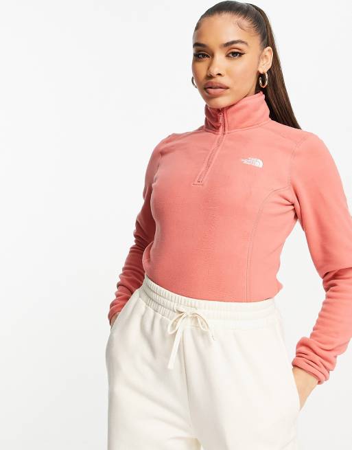 Polaire Femme The North Face 100 Glacier 1/4 Zip Rose