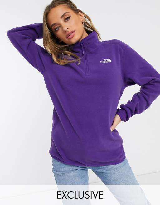 THE NORTH FACE Women's 100 Glacier 1/4 Zip Fleece Top - Purple