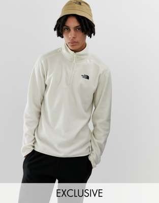 white north face quarter zip