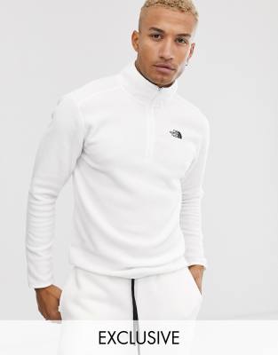 white quarter zip fleece