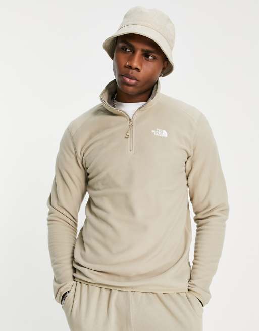 The North Face 100 Glacier 1 4 zip fleece in white exclusive to ASOS