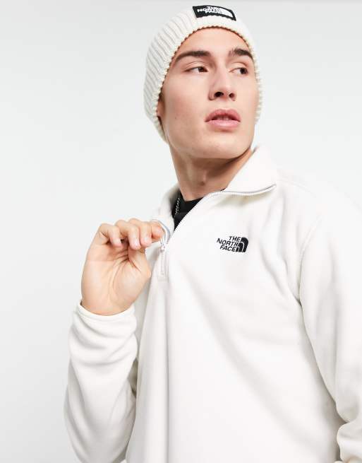 The North Face 100 Glacier fleece full zip fleece in white