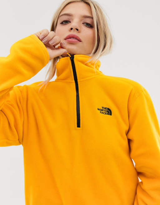 The North Face 100 Glacier 1 4 zip fleece in yellow Exclusive at