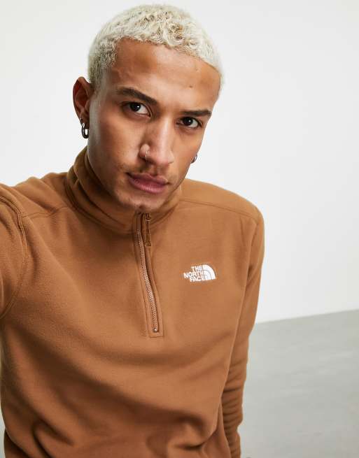 The North Face – 100 Glacier – Brun fleece med 1/4 dragkedja, 3 av 4