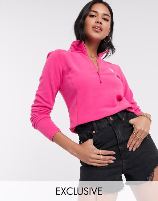 Hot pink north face hot sale fleece