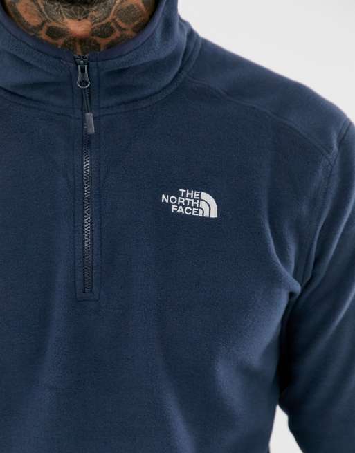 The North Face - 100 Glacier - Felpa con zip a 1/4 blu navy urban, 3 di 4