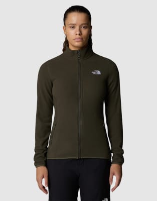The North Face - 100 Glacier - Fleece-Jacke in neuem Taupe-Grün mit Reißverschluss
