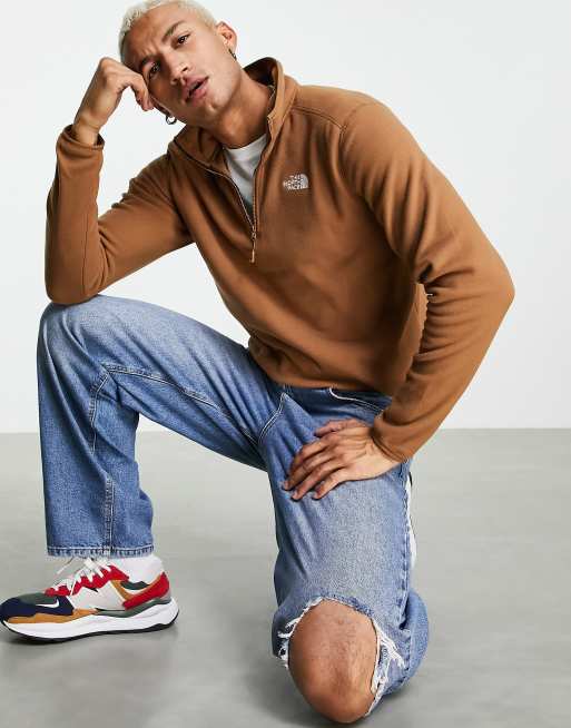 The North Face - 100 Glacier - Fleece met 1/4-rits in bruin