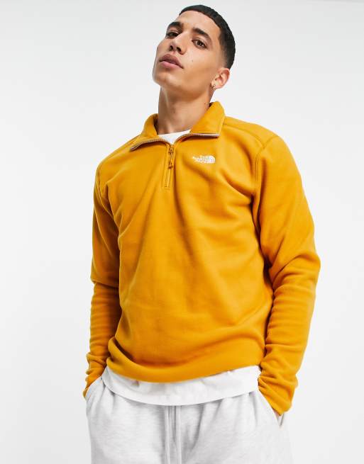 The North Face - 100 Glacier - Fleece met  1/4-rits in geel