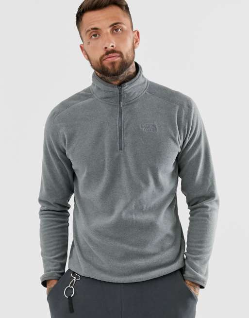 The North Face - 100 Glacier - Fleece met 1/4-rits in grijs